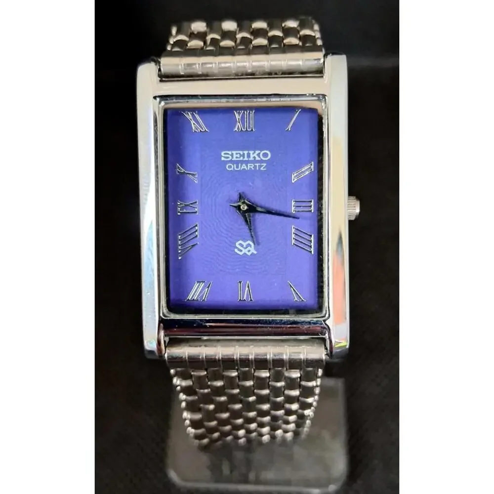 Men's Vintage Seiko Tank Stainless Steel Wrist Watch RARE